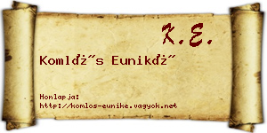 Komlós Euniké névjegykártya